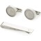 Men's Initial Cufflinks Set and Tie Clips with Gift Box, Alphabet Letter Monogram C